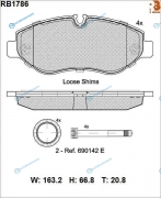 RB1786 Дисковые тормозные колодки R BRAKE (противоскрипная пластина в компл.)