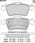 RB1433 Дисковые тормозные колодки R BRAKE