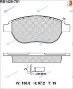 RB1429-701 Дисковые тормозные колодки R BRAKE