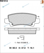 RB1514 Дисковые тормозные колодки R BRAKE
