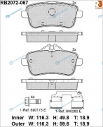 RB2072-067 Дисковые тормозные колодки R BRAKE