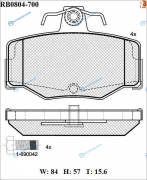 RB0804-700 Дисковые тормозные колодки R BRAKE