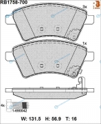 RB1758-700 Дисковые тормозные колодки R BRAKE