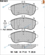 RB1821 Дисковые тормозные колодки R BRAKE