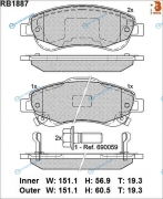 RB1887 Дисковые тормозные колодки R BRAKE