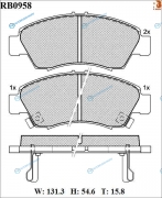 RB0958 Дисковые тормозные колодки R BRAKE