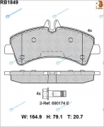 RB1849 Дисковые тормозные колодки R BRAKE