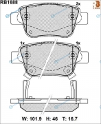 RB1688 Дисковые тормозные колодки R BRAKE