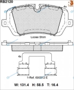 RB2120 Дисковые тормозные колодки R BRAKE (противоскрипная пластина в компл.)