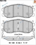RB1798 Дисковые тормозные колодки R BRAKE