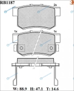 RB1187 Дисковые тормозные колодки R BRAKE
