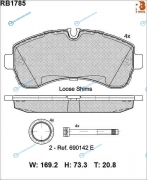 RB1785 Дисковые тормозные колодки R BRAKE (противоскрипная пластина в компл.)