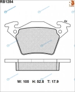 RB1284 Дисковые тормозные колодки R BRAKE