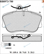 RB0973-700 Дисковые тормозные колодки R BRAKE
