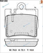 RB1390 Дисковые тормозные колодки R BRAKE
