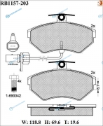RB1157-203 Дисковые тормозные колодки R BRAKE