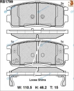 RB1799 Дисковые тормозные колодки R BRAKE