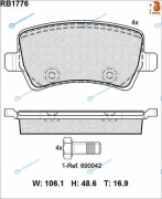 RB1776 Дисковые тормозные колодки R BRAKE