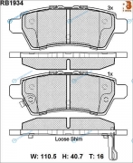 RB1934 Дисковые тормозные колодки R BRAKE