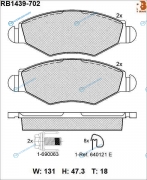 RB1439-702 Дисковые тормозные колодки R BRAKE