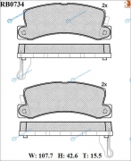 RB0734 Дисковые тормозные колодки R BRAKE