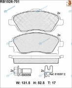 RB1526-701 Дисковые тормозные колодки R BRAKE
