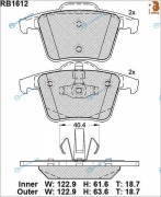 RB1612 Дисковые тормозные колодки R BRAKE