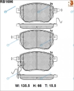 RB1696 Дисковые тормозные колодки R BRAKE