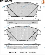 RB1939-202 Дисковые тормозные колодки R BRAKE