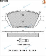 RB1925 Дисковые тормозные колодки R BRAKE