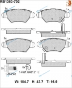 RB1363-702 Дисковые тормозные колодки R BRAKE