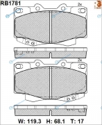 RB1781 Дисковые тормозные колодки R BRAKE