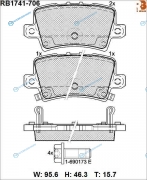 RB1741-706 Дисковые тормозные колодки R BRAKE