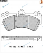 RB1620 Дисковые тормозные колодки R BRAKE