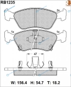 RB1235 Дисковые тормозные колодки R BRAKE
