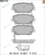 RB1773 Дисковые тормозные колодки R BRAKE
