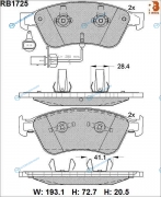 RB1725 Дисковые тормозные колодки R BRAKE