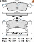 RB2101 Дисковые тормозные колодки R BRAKE