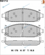 RB1713 Дисковые тормозные колодки R BRAKE