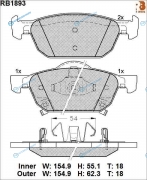 RB1893 Дисковые тормозные колодки R BRAKE
