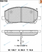 RB1705 Дисковые тормозные колодки R BRAKE