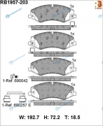 RB1957-203 Дисковые тормозные колодки R BRAKE
