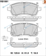 RB1881 Дисковые тормозные колодки R BRAKE