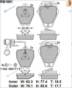 RB1691 Дисковые тормозные колодки R BRAKE