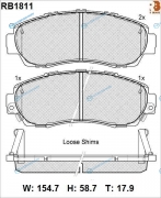 RB1811 Дисковые тормозные колодки R BRAKE