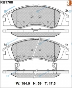 RB1708 Дисковые тормозные колодки R BRAKE