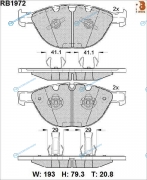RB1972 Дисковые тормозные колодки R BRAKE