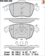 RB1866-200 Дисковые тормозные колодки R BRAKE