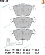 RB2148 Дисковые тормозные колодки R BRAKE