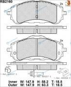 RB2160 Дисковые тормозные колодки R BRAKE